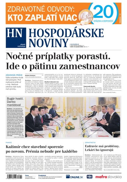 E-magazín Hospodárske noviny 16.01.2018 - MAFRA Slovakia, a.s.
