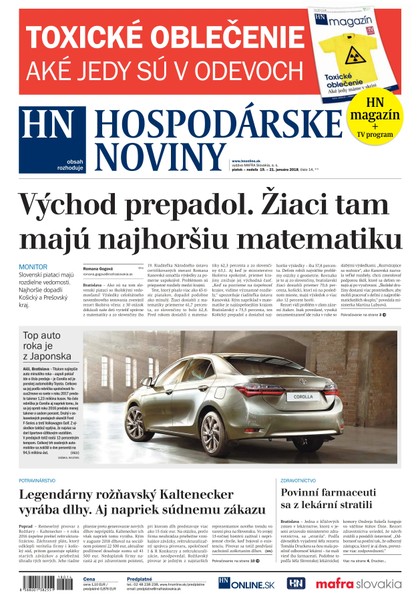 E-magazín Hospodárske noviny 19.01.2018 - MAFRA Slovakia, a.s.