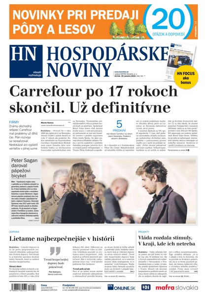 E-magazín Hospodárske noviny 25.01.2018 - MAFRA Slovakia, a.s.
