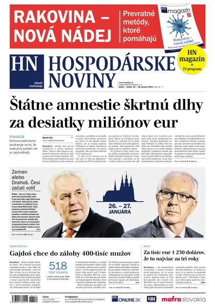 E-magazín Hospodárske noviny 26.01.2018 - MAFRA Slovakia, a.s.