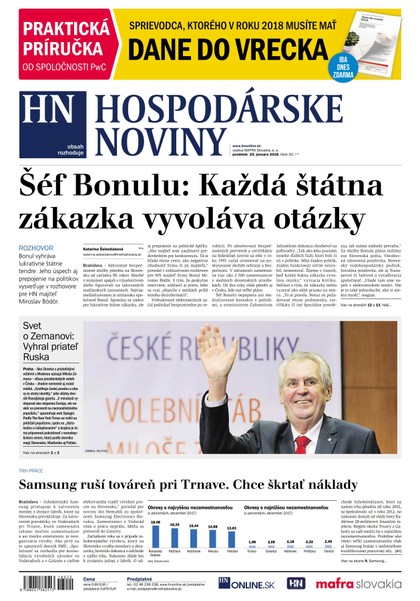 E-magazín Hospodárske noviny 29.01.2018 - MAFRA Slovakia, a.s.
