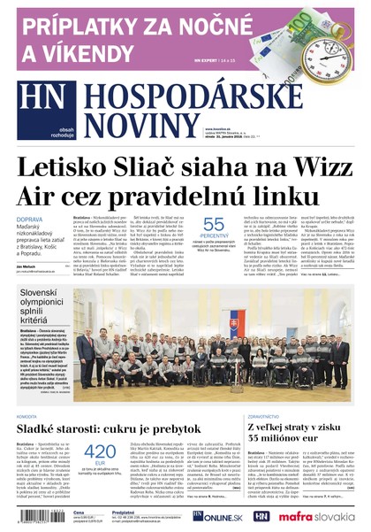 E-magazín Hospodárske noviny 31.01.2018 - MAFRA Slovakia, a.s.