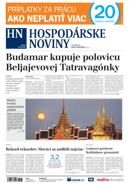 E-magazín Hospodárske noviny 01.02.2018 - MAFRA Slovakia, a.s.