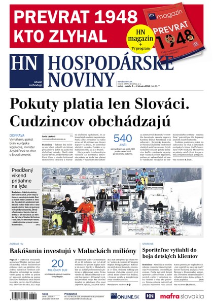 E-magazín Hospodárske noviny 02.02.2018 - MAFRA Slovakia, a.s.