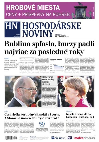 E-magazín Hospodárske noviny 07.02.2018 - MAFRA Slovakia, a.s.