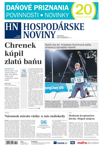 E-magazín Hospodárske noviny 13.02.2018 - MAFRA Slovakia, a.s.