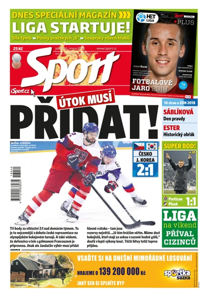 E-magazín Sport - 16.2.2018 - CZECH NEWS CENTER a. s.