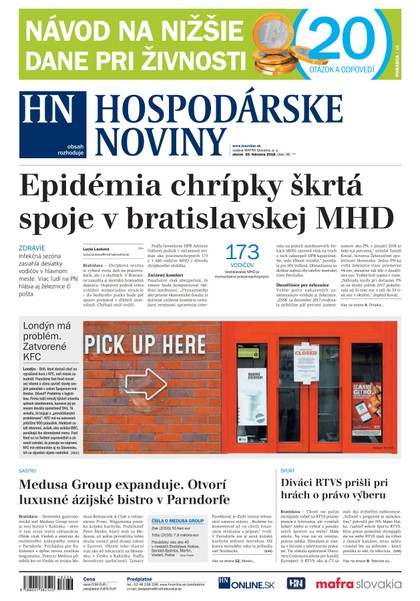 E-magazín Hospodárske noviny 20.02.2018 - MAFRA Slovakia, a.s.