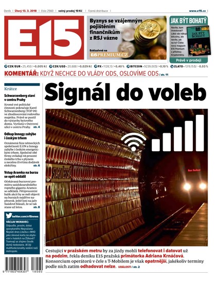 E-magazín E15 - 13.3.2018 - CZECH NEWS CENTER a. s.