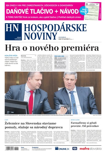 E-magazín Hospodárske noviny 14.3.2018 - MAFRA Slovakia, a.s.