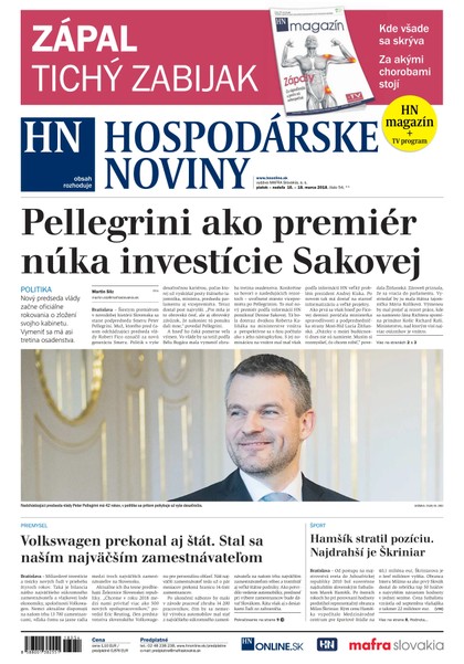 E-magazín Hospodárske noviny 16.03.2018 - MAFRA Slovakia, a.s.