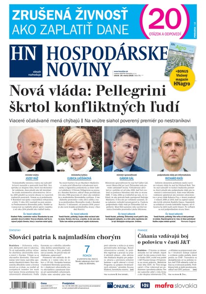 E-magazín Hospodárske noviny 20.03.2018 - MAFRA Slovakia, a.s.