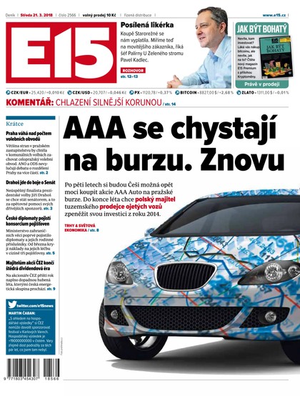 E-magazín E15 - 21.3.2018 - CZECH NEWS CENTER a. s.