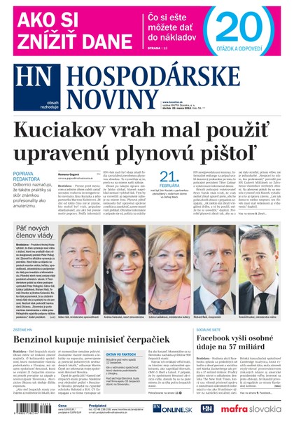 E-magazín Hospodárske noviny 22.03.2018 - MAFRA Slovakia, a.s.