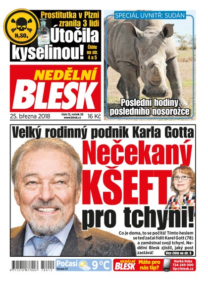 E-magazín Nedělní Blesk - 25.3.2018 - CZECH NEWS CENTER a. s.