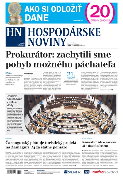 E-magazín Hospodárske noviny 27.03.2018 - MAFRA Slovakia, a.s.
