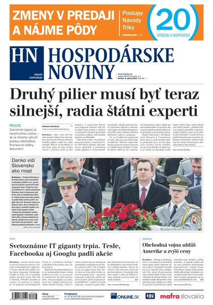E-magazín Hospodárske noviny 05.04.2018 - MAFRA Slovakia, a.s.
