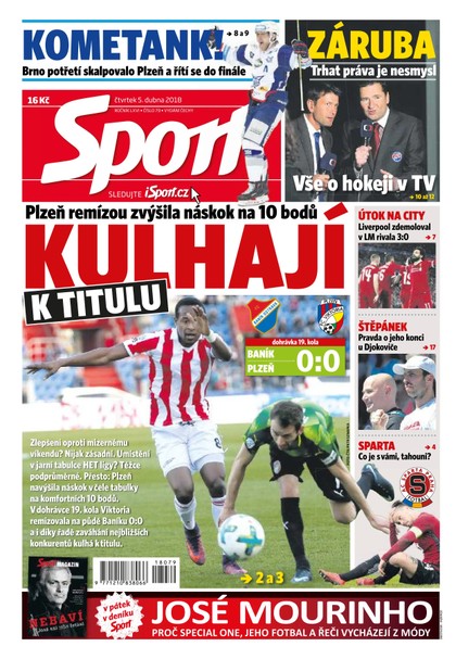 E-magazín Sport - 5.4.2018 - CZECH NEWS CENTER a. s.