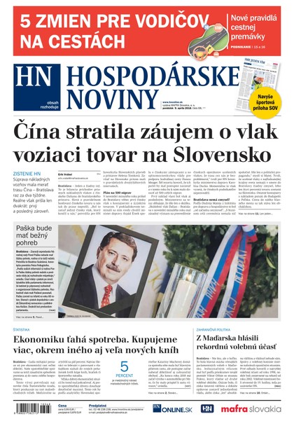 E-magazín Hospodárske noviny 09.04.2018 - MAFRA Slovakia, a.s.