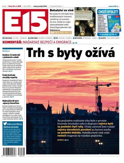 E-magazín E15 - 10.4.2018 - CZECH NEWS CENTER a. s.