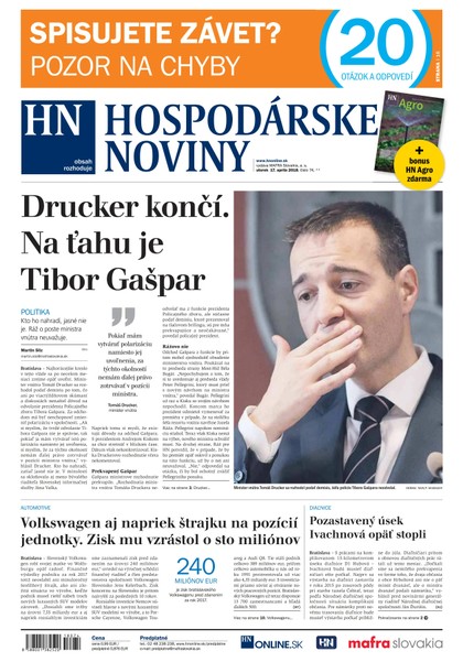 E-magazín Hospodárske noviny 17.04.2018 - MAFRA Slovakia, a.s.