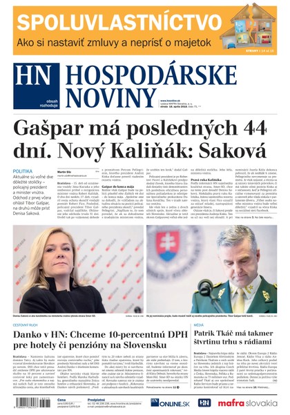 E-magazín Hospodárske noviny 18.04.2018 - MAFRA Slovakia, a.s.
