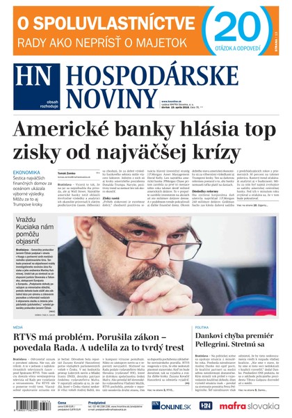E-magazín Hospodárske noviny 19.04.2018 - MAFRA Slovakia, a.s.