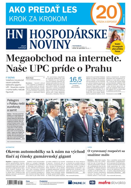 E-magazín Hospodárske noviny 26.04.2018 - MAFRA Slovakia, a.s.
