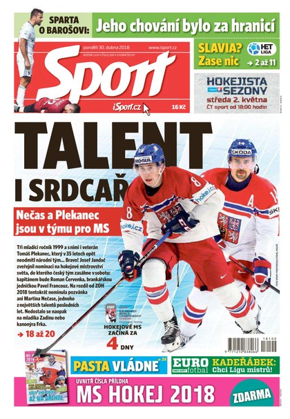 E-magazín Sport - 30.4.2018 - CZECH NEWS CENTER a. s.