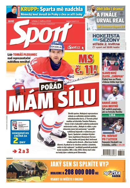 E-magazín Sport - 2.5.2018 - CZECH NEWS CENTER a. s.
