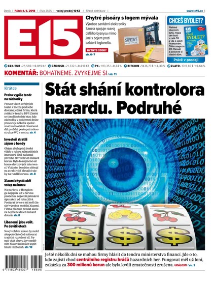 E-magazín E15 - 4.5.2018 - CZECH NEWS CENTER a. s.