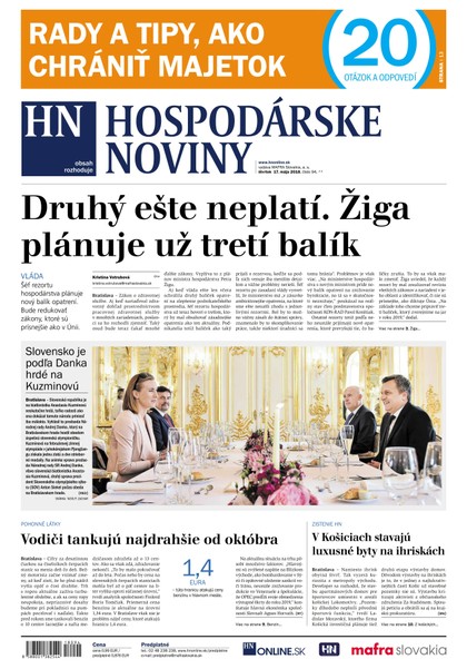 E-magazín Hospodárske noviny 17.05.2018 - MAFRA Slovakia, a.s.