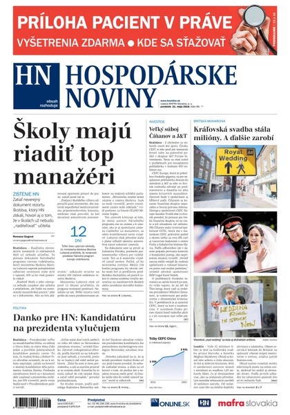 E-magazín Hospodárske noviny 21.05.2018 - MAFRA Slovakia, a.s.