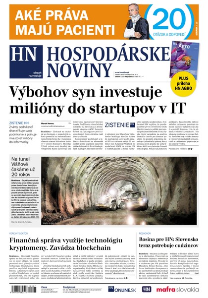 E-magazín Hospodárske noviny 22.05.2018 - MAFRA Slovakia, a.s.