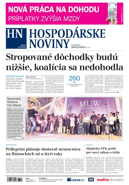 E-magazín Hospodárske noviny 28.05.2018 - MAFRA Slovakia, a.s.