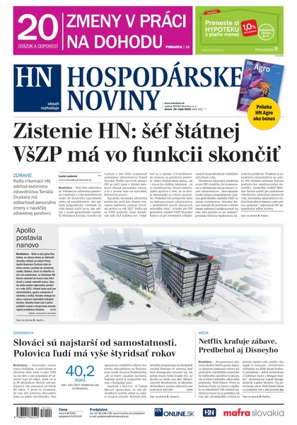 E-magazín Hospodárske noviny 29.05.2018 - MAFRA Slovakia, a.s.