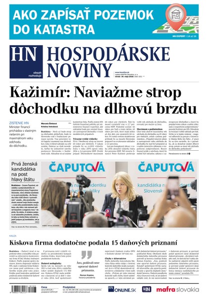 E-magazín Hospodárske noviny 30.05.2018 - MAFRA Slovakia, a.s.