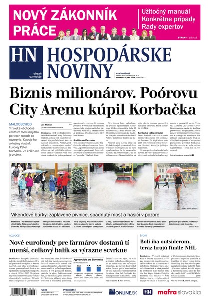E-magazín Hospodárske noviny 04.06.2018 - MAFRA Slovakia, a.s.
