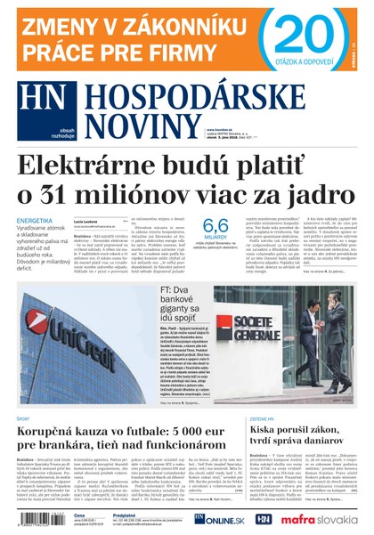 E-magazín Hospodárske noviny 05.06.2018 - MAFRA Slovakia, a.s.