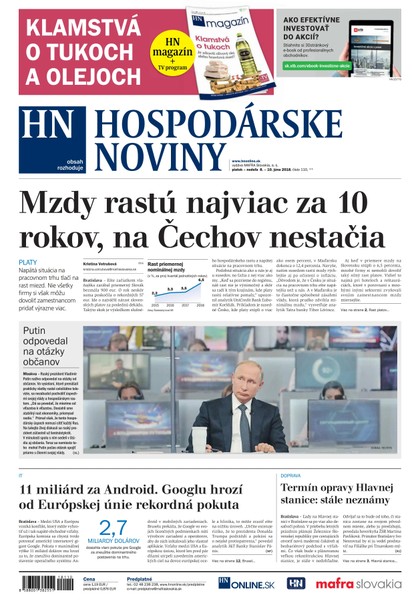 E-magazín Hospodárske noviny 08.06.2018 - MAFRA Slovakia, a.s.