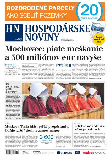 E-magazín Hospodárske noviny 14.06.2018 - MAFRA Slovakia, a.s.