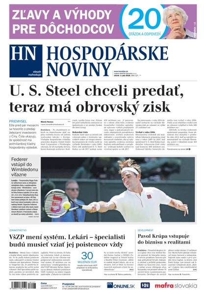 E-magazín Hospodárske noviny 03.07.2018 - MAFRA Slovakia, a.s.