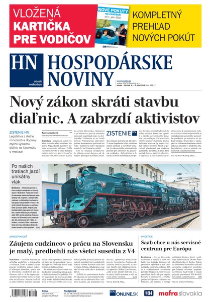 E-magazín Hospodárske noviny 04.07.2018 - MAFRA Slovakia, a.s.