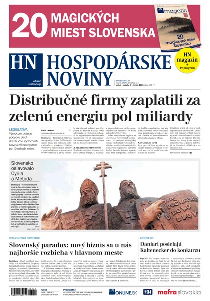 E-magazín Hospodárske noviny 06.07.2018 - MAFRA Slovakia, a.s.