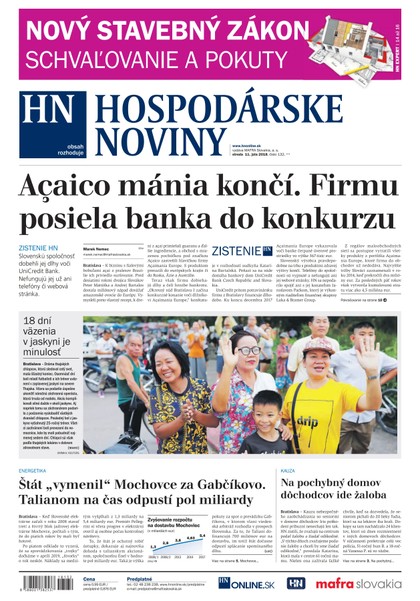 E-magazín Hospodárske noviny 11.7.2018 - MAFRA Slovakia, a.s.