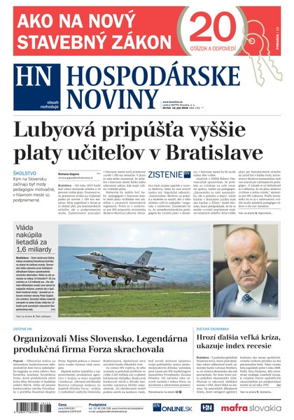 E-magazín Hospodárske noviny 12.7.2018 - MAFRA Slovakia, a.s.