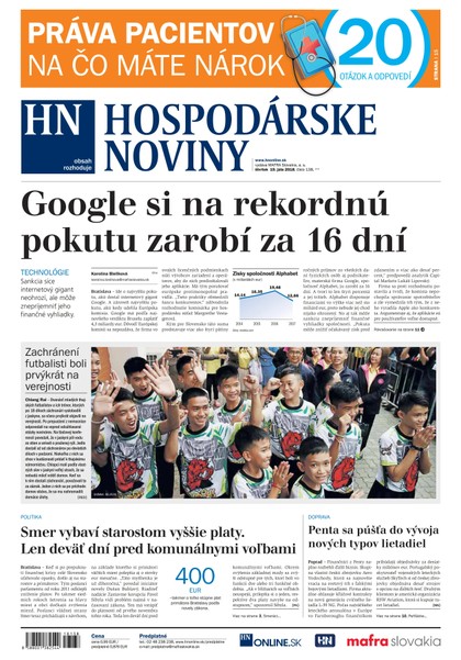 E-magazín Hospodárske noviny 19.07.2018 - MAFRA Slovakia, a.s.
