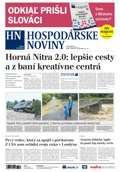 E-magazín Hospodárke noviny 20.07.2018 - MAFRA Slovakia, a.s.