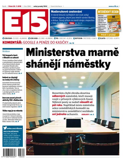 E-magazín E15 - 20.7.2018 - CZECH NEWS CENTER a. s.