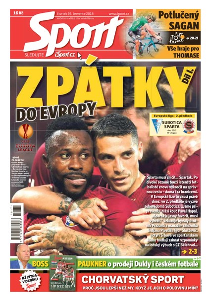 E-magazín Sport - 26.7.2018 - CZECH NEWS CENTER a. s.